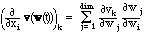 (formula
for (partial /partial x_i) v(w(x))  )